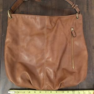 Brown medium size faux leather purse